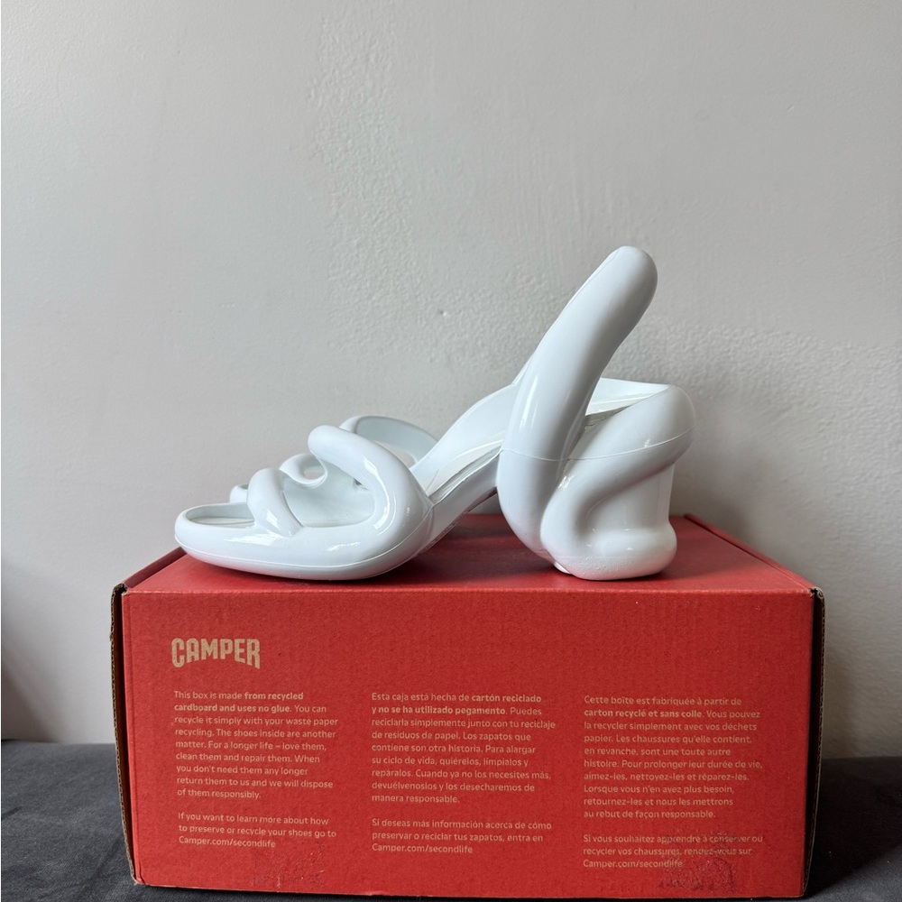 Camper Kobarah White Shiny Sandals